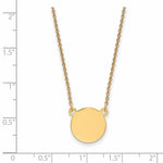 14K Plain .027 Gauge Circular Engravable Disc 18in Necklace, 18 x 12.53mm view