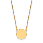 14K Plain .027 Gauge Circular Engravable Disc 18in Necklace, 18 x 12.53mm view