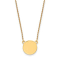 14K Plain .018 Gauge Circular Engravable Disc 18in Necklace, 18 x 12.53mm