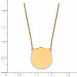 14K Plain .018 Gauge Circular Engravable Disc 18in Necklace, 18 x 17.25mm view