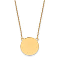 14K Plain .018 Gauge Circular Engravable Disc 18in Necklace, 18 x 17.25mm
