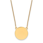14K Plain .018 Gauge Circular Engravable Disc 18in Necklace, 18 x 17.25mm view