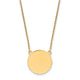 14K Plain .018 Gauge Circular Engravable Disc 18in Necklace, 18 x 17.25mm