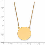14K Plain .018 Gauge Circular Engravable Disc 18in Necklace, 18 x 19.25mm view