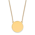 14K Plain .027 Gauge Circular Engravable Disc 18in Necklace, 18 x 19.25mm view