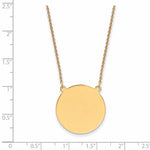 14K Plain .018 Gauge Circular Engravable Disc 18in Necklace, 18 x 22.5mm view