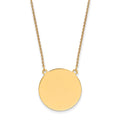 14K Plain .018 Gauge Circular Engravable Disc 18in Necklace, 18 x 22.5mm