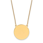 14K Plain .027 Gauge Circular Engravable Disc 18in Necklace, 18 x 22.5mm view