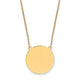 14K Plain .027 Gauge Circular Engravable Disc 18in Necklace, 18 x 22.5mm