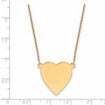 14K Plain .013 Gauge Heart Engravable Disc 18in Necklace, 18 x 23mm view