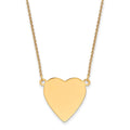 14K Plain .013 Gauge Heart Engravable Disc 18in Necklace, 18 x 23mm