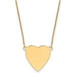 14K Plain .013 Gauge Heart Engravable Disc 18in Necklace, 18 x 23mm view
