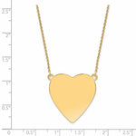 14K Plain .018 Gauge Heart Engravable Disc 18in Necklace, 18 x 27mm view