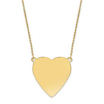 14K Plain .018 Gauge Heart Engravable Disc 18in Necklace, 18 x 27mm view