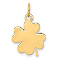 14K Plain .018 Gauge Engravable Clover Disc Charm, 21 x 13.29mm