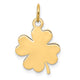 14K Plain .018 Gauge Engravable Clover Disc Charm, 21 x 13.29mm