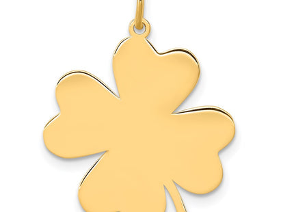 14K gold clover charm, alternate view