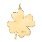 14K Plain .018 Gauge Engravable Clover Disc Charm, 36 x 27.76mm view