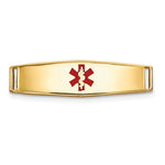 14K Polished Centered Red Epoxy Enameled Medical ID Soft Diamond Shape Plate # 813 view