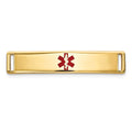 14K Polished Centered Red Epoxy Enameled Medical ID Plate # 816