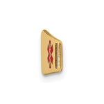 14K Polished Off-Center Red Epoxy Enameled Medical ID Soft Diamond Shape Plate # 816 view