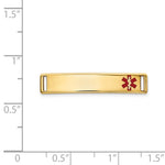 14K Polished Off-Center Red Epoxy Enameled Medical ID Plate # 816 view