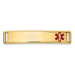 14K Polished Off-Center Red Epoxy Enameled Medical ID Plate # 816 view