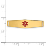 14K Centered Red Epoxy Enameled Soft Diamond Shape Medical ID Plate # 817 view