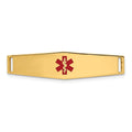 14K Centered Red Epoxy Enameled Soft Diamond Shape Medical ID Plate # 817