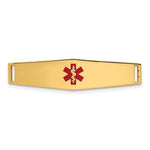 14K Centered Red Epoxy Enameled Soft Diamond Shape Medical ID Plate # 817 view