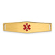 14K Centered Red Epoxy Enameled Soft Diamond Shape Medical ID Plate # 817