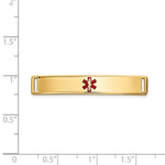 14K Centered Red Epoxy Enameled Medical ID Plate # 817 view