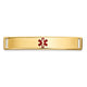 14K Centered Red Epoxy Enameled Medical ID Plate # 817