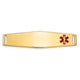 14K Off-Center Red Epoxy Enameled Soft Diamond Shape Medical ID Plate # 817