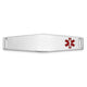 14K White Gold Off-Center Red Epoxy Enameled Soft Diamond Shape Medical ID Plate # 817