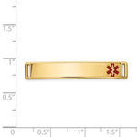 14K Off-Center Red Epoxy Enameled Medical ID Plate # 817 view