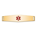 14K Centered Red Epoxy Enameled Soft Diamond Shape Medical ID Plate # 818 view