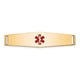 14K Centered Red Epoxy Enameled Soft Diamond Shape Medical ID Plate # 818