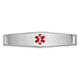 14K White Gold Centered Red Epoxy Enameled Soft Diamond Shape Medical ID Plate # 818
