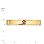 14K Centered Red Epoxy Enameled Medical ID Plate # 818 view