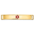 14K Centered Red Epoxy Enameled Medical ID Plate # 818