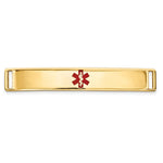 14K Centered Red Epoxy Enameled Medical ID Plate # 818 view