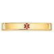 14K Centered Red Epoxy Enameled Medical ID Plate # 818
