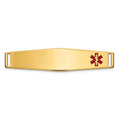 14K Off-Center Red Epoxy Enameled Soft Diamond Shape Medical ID Plate # 818