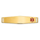 14K Off-Center Red Epoxy Enameled Soft Diamond Shape Medical ID Plate # 818