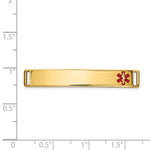 14K Off-Center Red Epoxy Enameled Medical ID Plate # 818 view