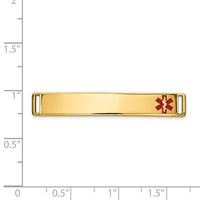 14K Off-Center Red Epoxy Enameled Medical ID Plate # 818