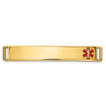 14K Off-Center Red Epoxy Enameled Medical ID Plate # 818