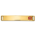 14K Off-Center Red Epoxy Enameled Medical ID Plate # 818 view