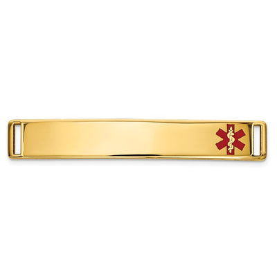 14K Off-Center Red Epoxy Enameled Medical ID Plate # 818